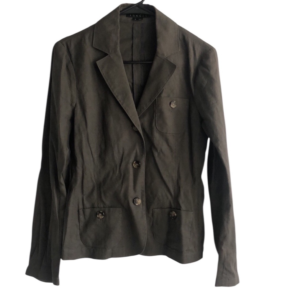 Vintage Theory Bergdorf Goodman Button Down Linen Jacket Size 6